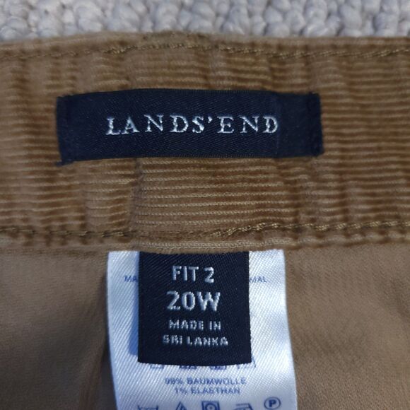 Lands End Corduroy Pants Womens 20 WIDE Tan Brown Fit 2 - Picture 2 of 8